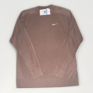 Nike Tour Mens Size M Golf Sweater Chocolate Brown Crewneck Sweater FQ8832-233